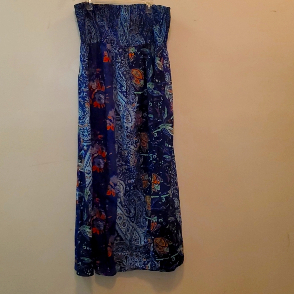 Blue Pasley Halter Maxie Dress